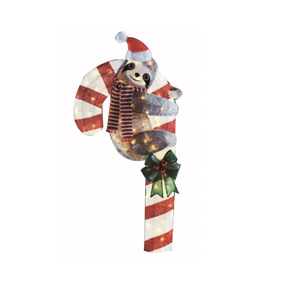Sienna R840491Y LED Christmas Sloth with Candy Cane, 4 Feet