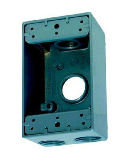 Sigma Electric 14255 Deep Outlet Box, Gang, Three 1/2" Holes