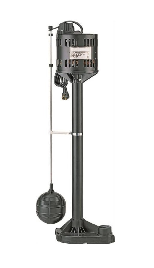 Simer 5020B-04 Thermoplastic Pedestal Sump Pump, 1/3 HP