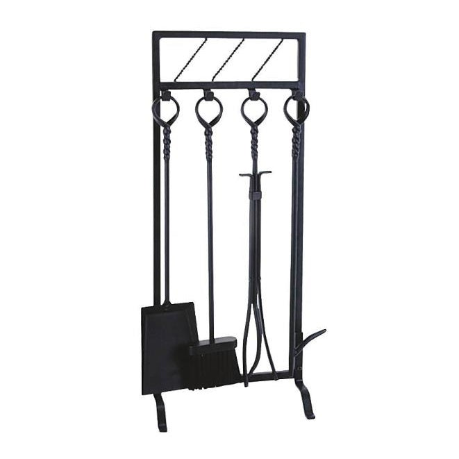 Simple Spaces CPO31129BK3L 5-Piece Fireplace Tool Set, 29.5", Black