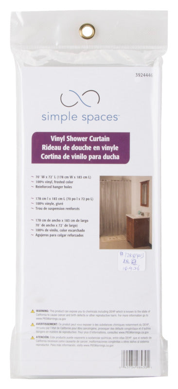 Simple Spaces SD-PCP01-F3L Shower Curtain, 70" x 72", Clear