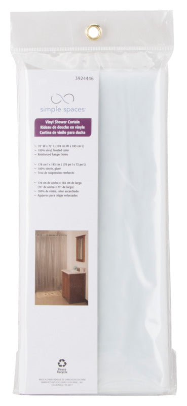 Simple Spaces SD-PCP01-F3L Shower Curtain, 70" x 72", Clear