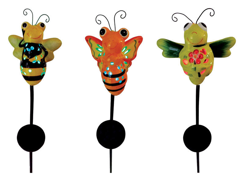 Smart Living 3128WRM1 Ceramic Busybee Solar Garden Stake, Assorted Color