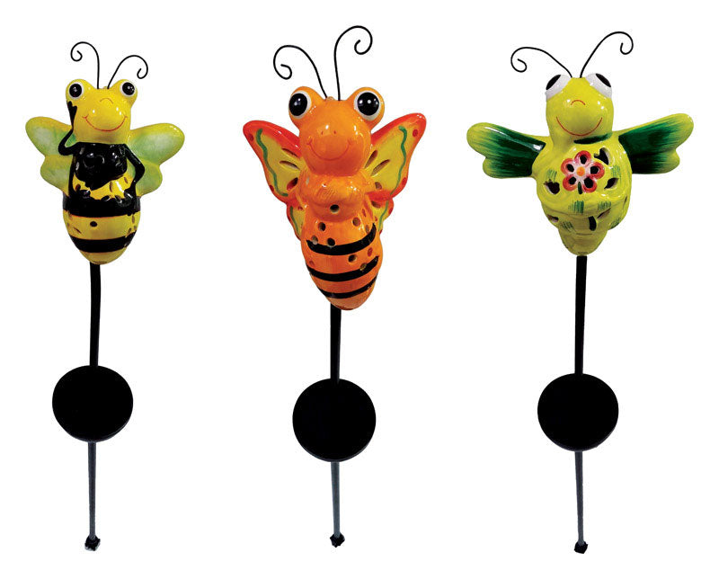 Smart Living 3128WRM1 Ceramic Busybee Solar Garden Stake, Assorted Color