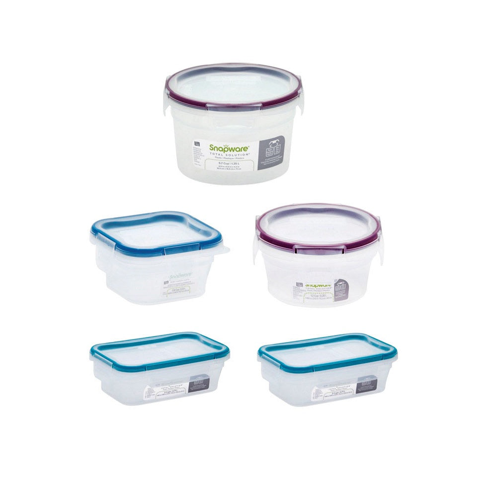 Snapware 1134476 Total Solution Food Storage Container Set, Clear, Plastic