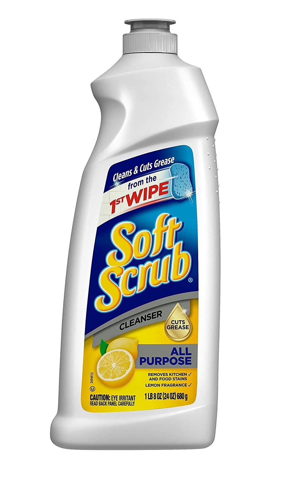 Soft Scrub 000865 All Purpose Surface Cleanser, Lemon, 24 Oz