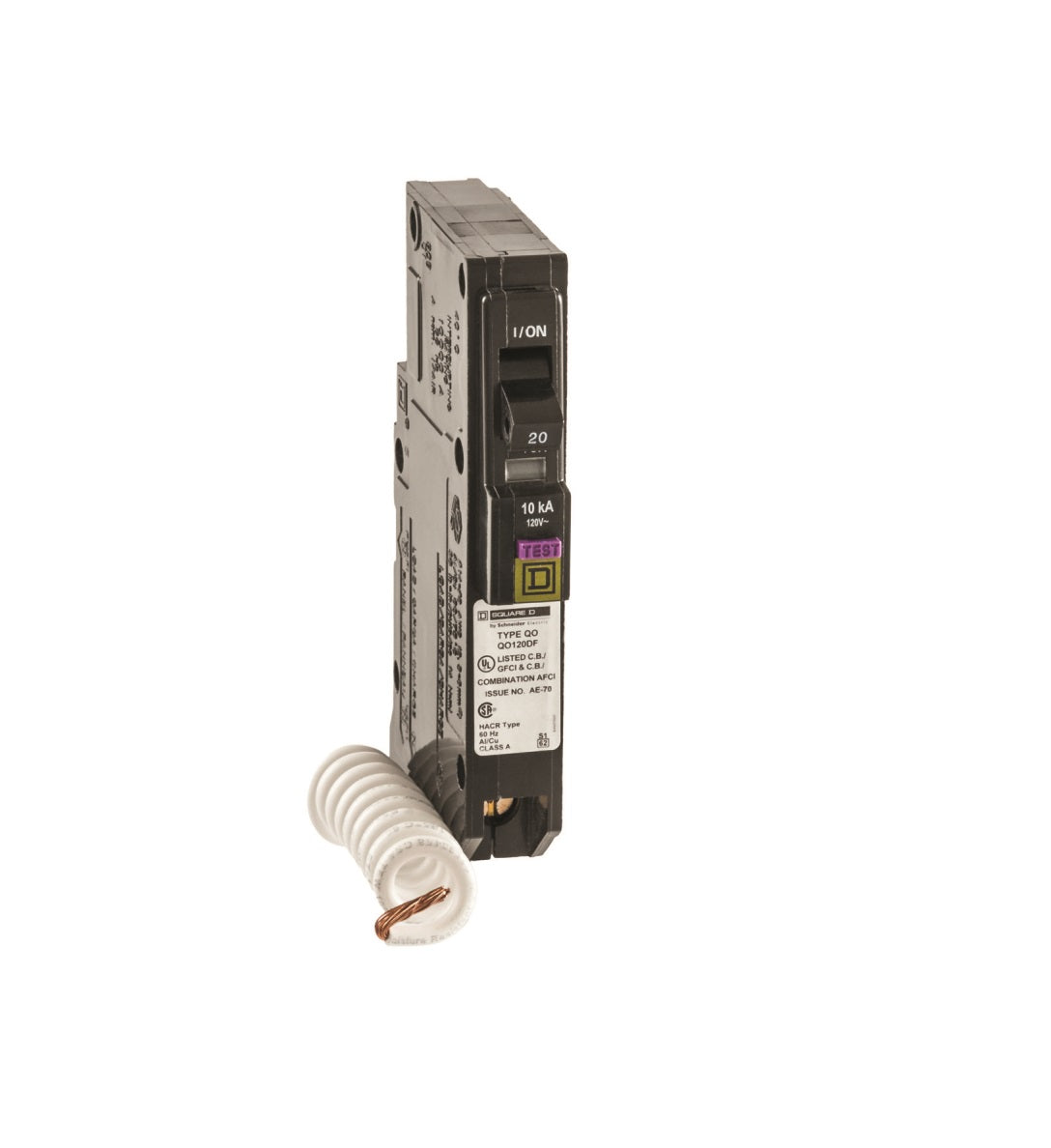 Square D QO120DFC Single Pole Circuit Breaker, 20 A