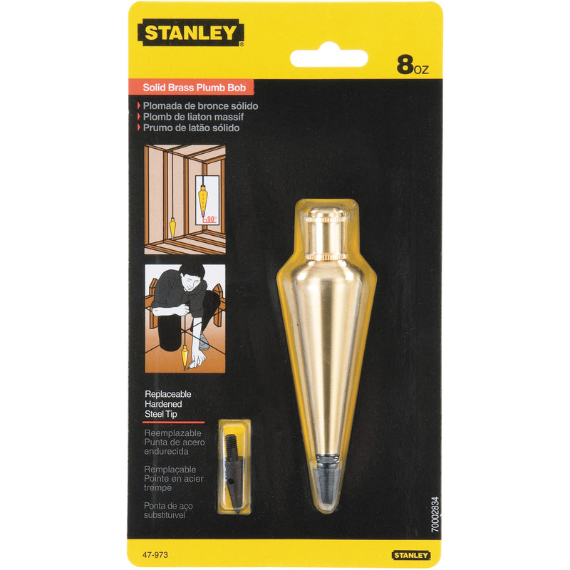 Stanley 47-973 Brass Plumb Bob, 8 Oz