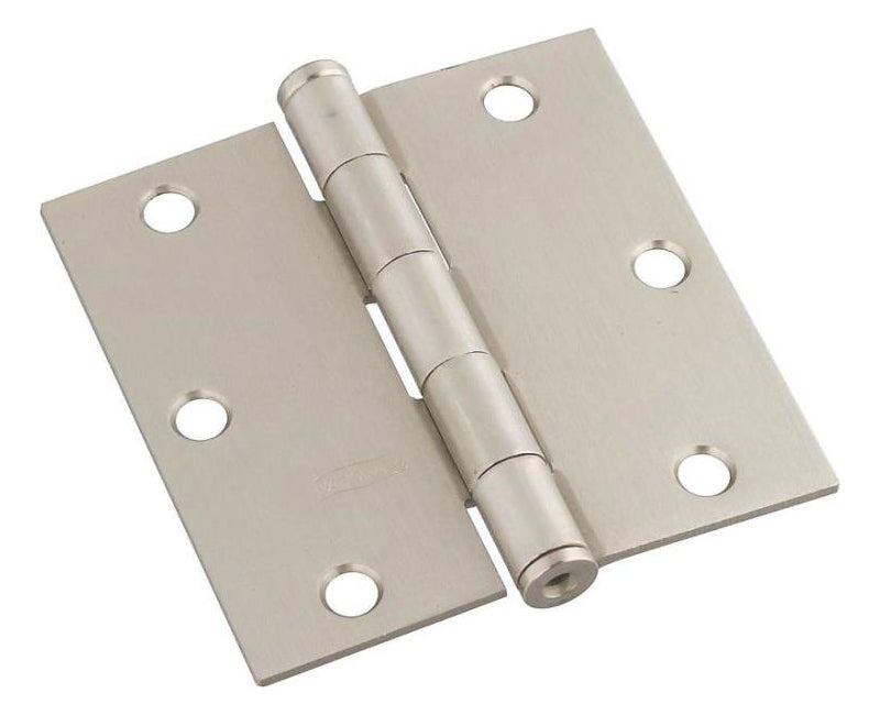 Stanley SPB512 Square Corner Door Hinge, Satin Nickel, 3"