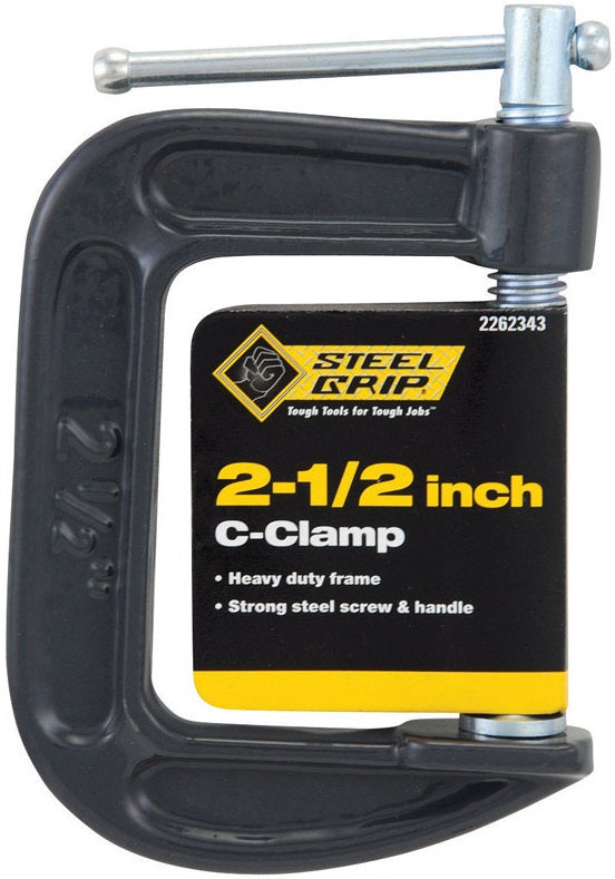 Steel Grip 2262343 Adjustable C-Clamp, 2-1/2", Steel