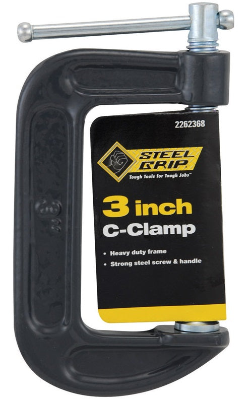 Steel Grip 2262368 Adjustable C-Clamp, 3", Steel