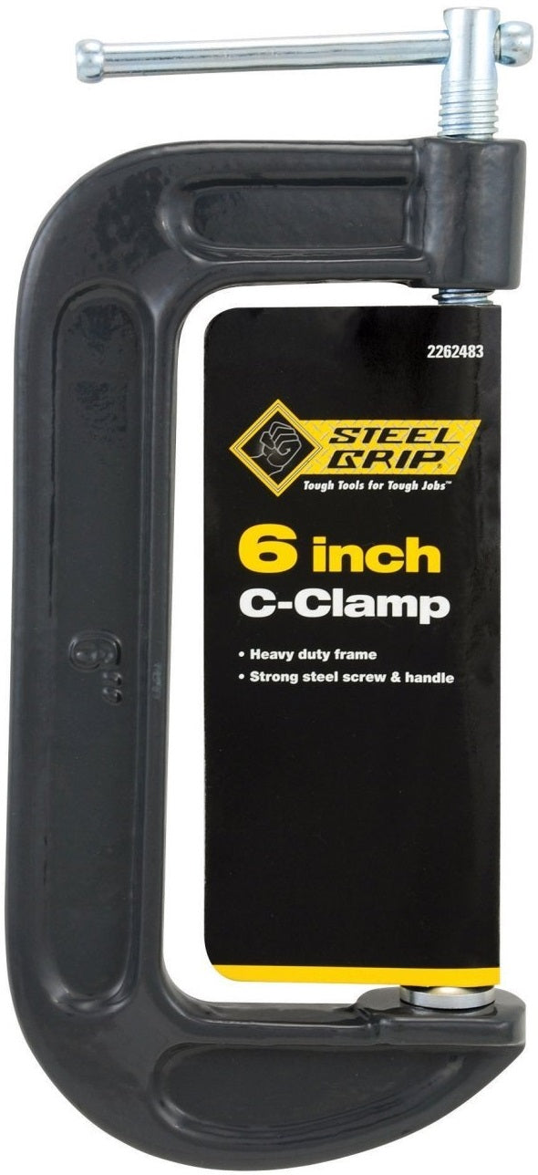 Steel Grip 2262483 Adjustable C-Clamp, 6", Steel