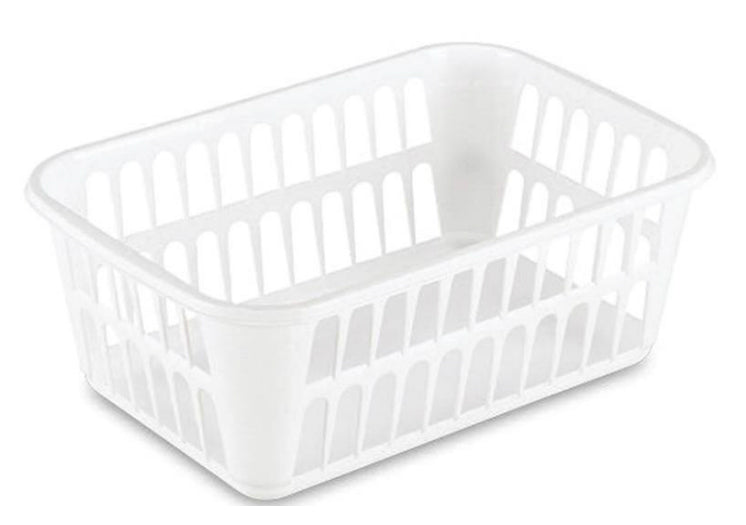 Sterilite 16088048 Medium Plastic Storage Basket, White