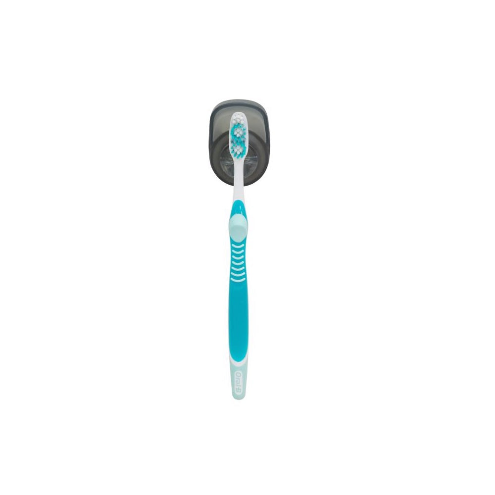 Sttelli SUO-TBH-GRA Suction Toothbrush Holder, Gray, Plastic
