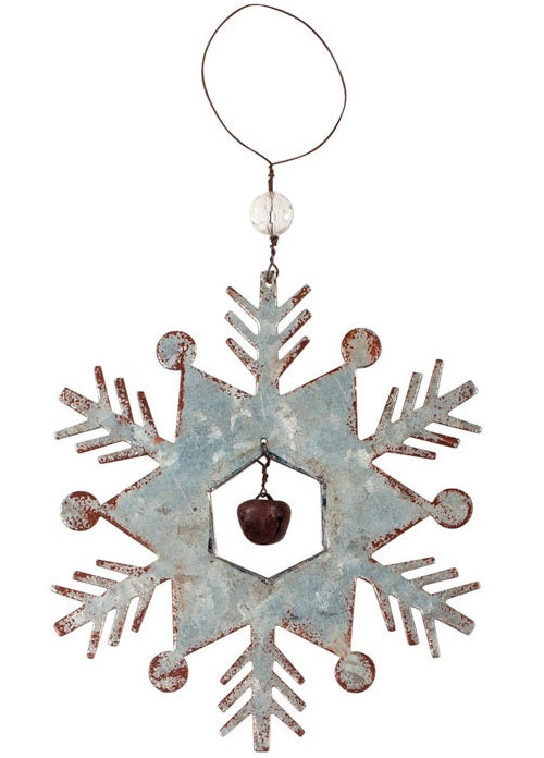 Sunset Vista 14528 Snowflake Christmas Ornament, 10", Silver