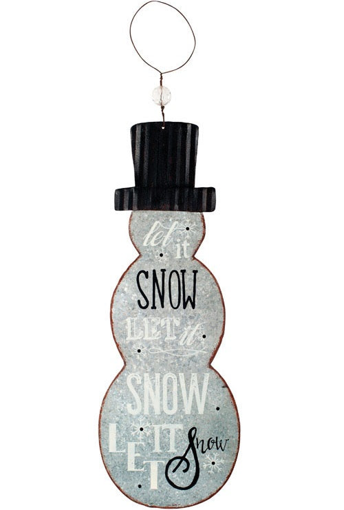 Sunset Vista 14530 Let It Snow Snowman Christmas Ornament, Silver