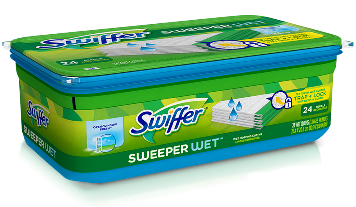 Swiffer 037000351559 Sweeper Wet Floor Cleaner Pad Refill, Box of 24