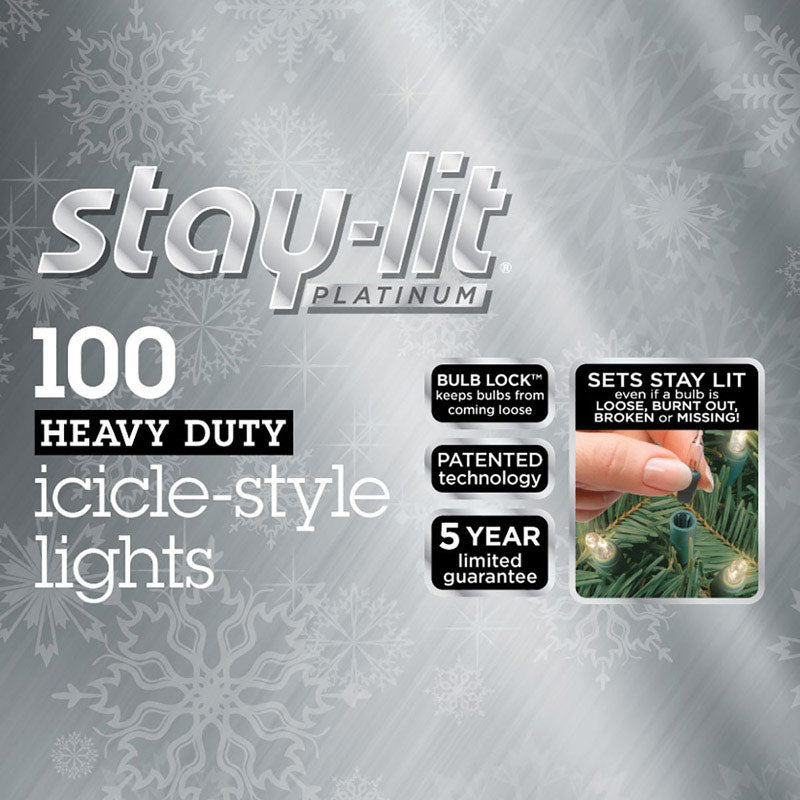 Celebrations 44805-71 Staylit Mini Clear Commercial Grade Icicle Lights, 5.67'