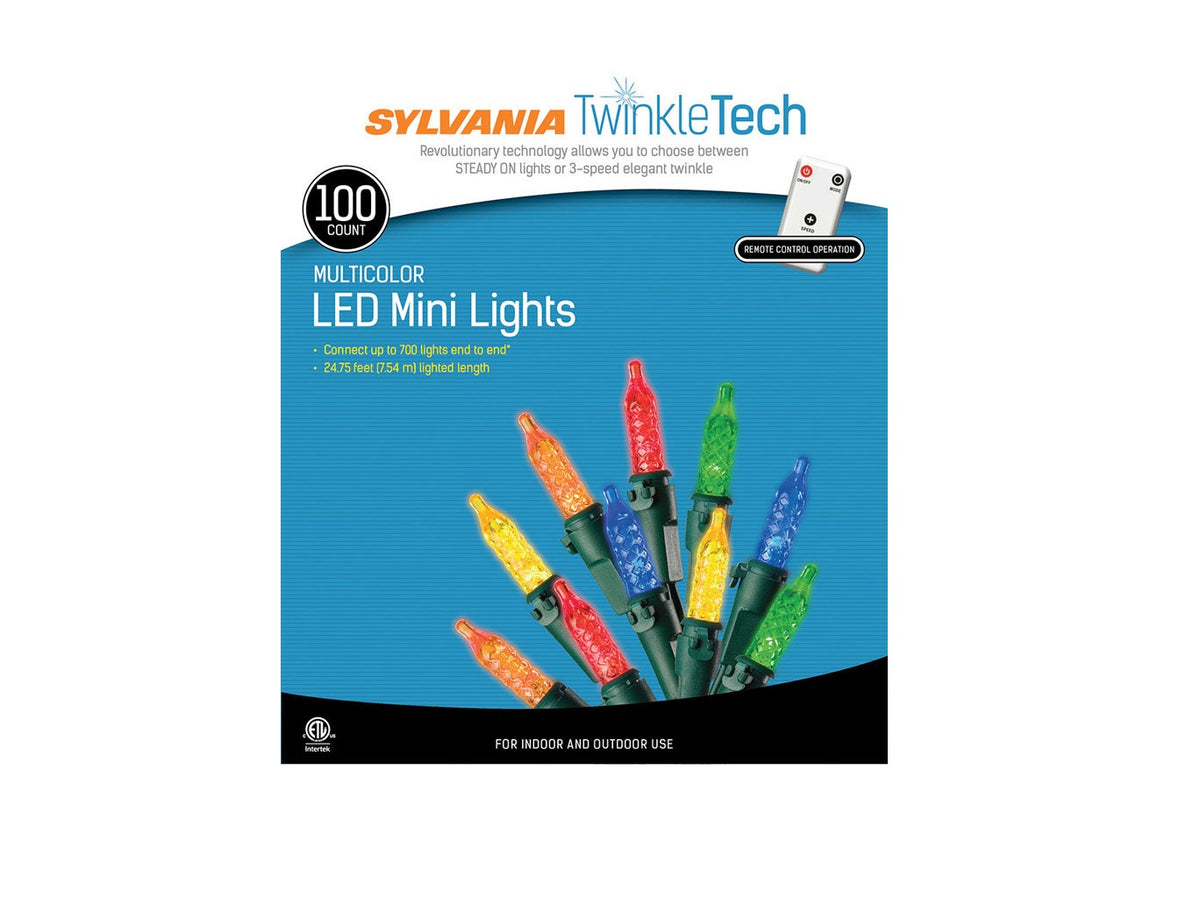 Sylvania V41211-71 Twinkle Tech LED Mini Light Set With Remote, Multicolor