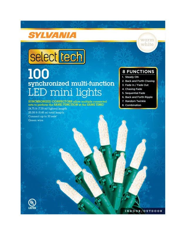 Sylvania V42000-71 LED Select Tech M7 Faceted Light Set, 100 Count