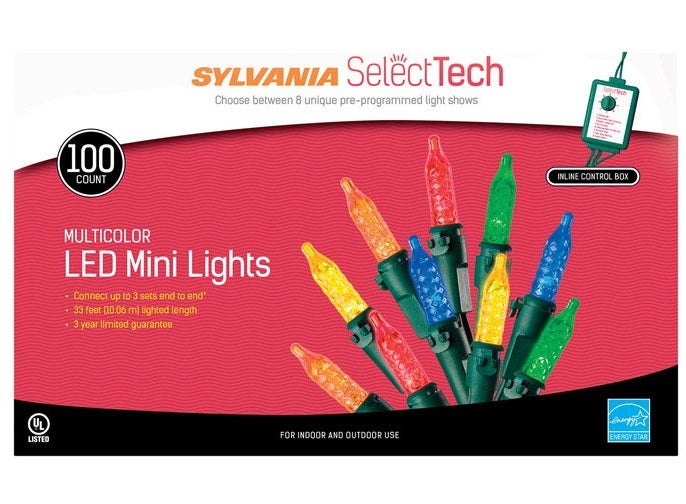 Sylvania V42001-71 LED Select Tech M7 Faceted Light Set, 100 Count