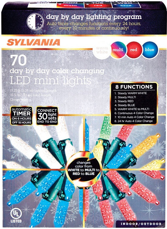 Sylvania V45124-71 M7 Christmas LED Light Set, 17.25'