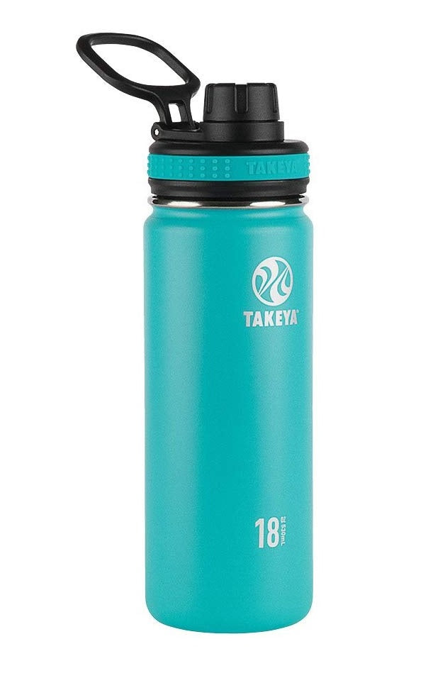 Takeya 50005 ThermoFlask Double Wall Insulated Water Bottle, Ocean, 18 Oz
