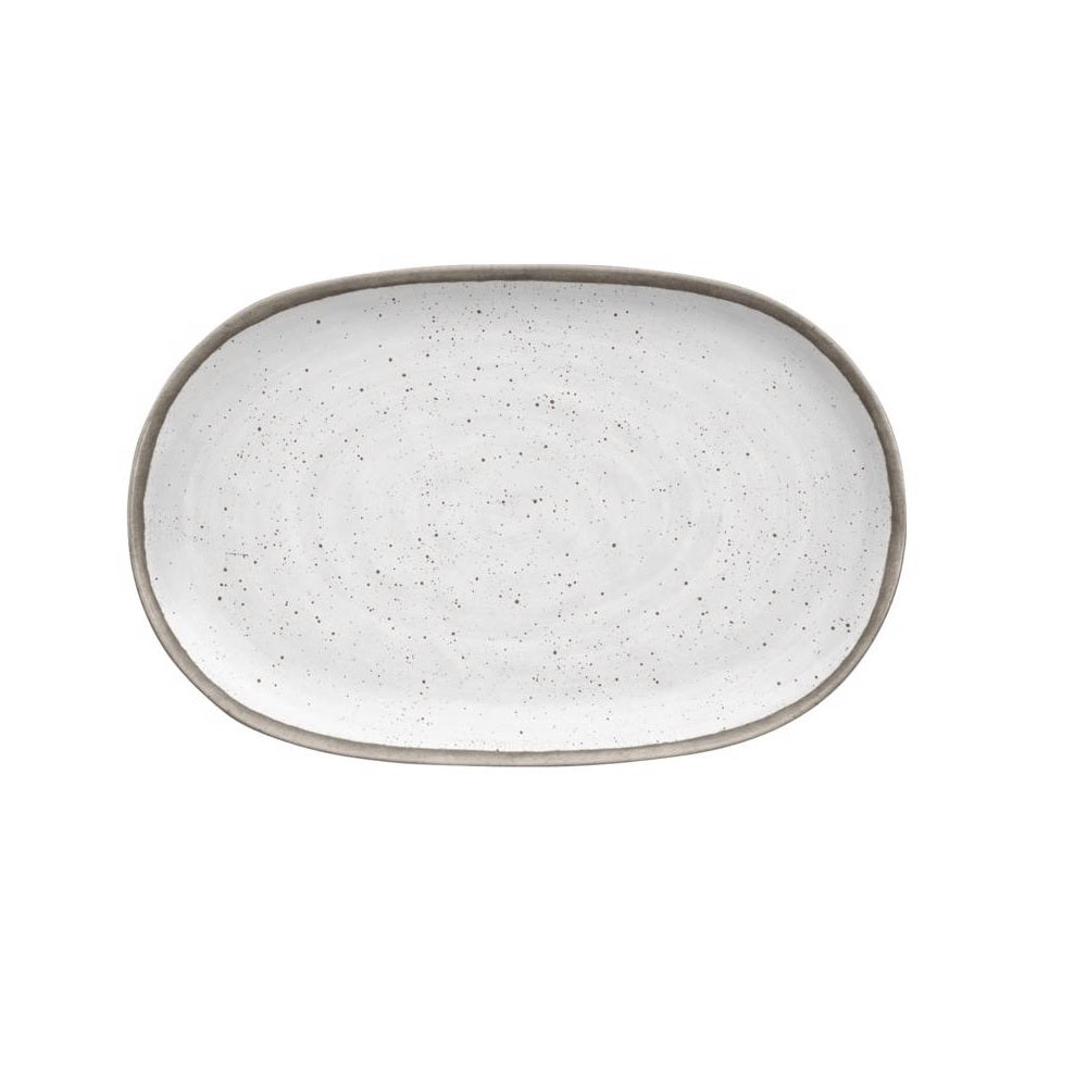 Tarhong TKN2169MPLPS Kiln Oval Platter, Gray/White