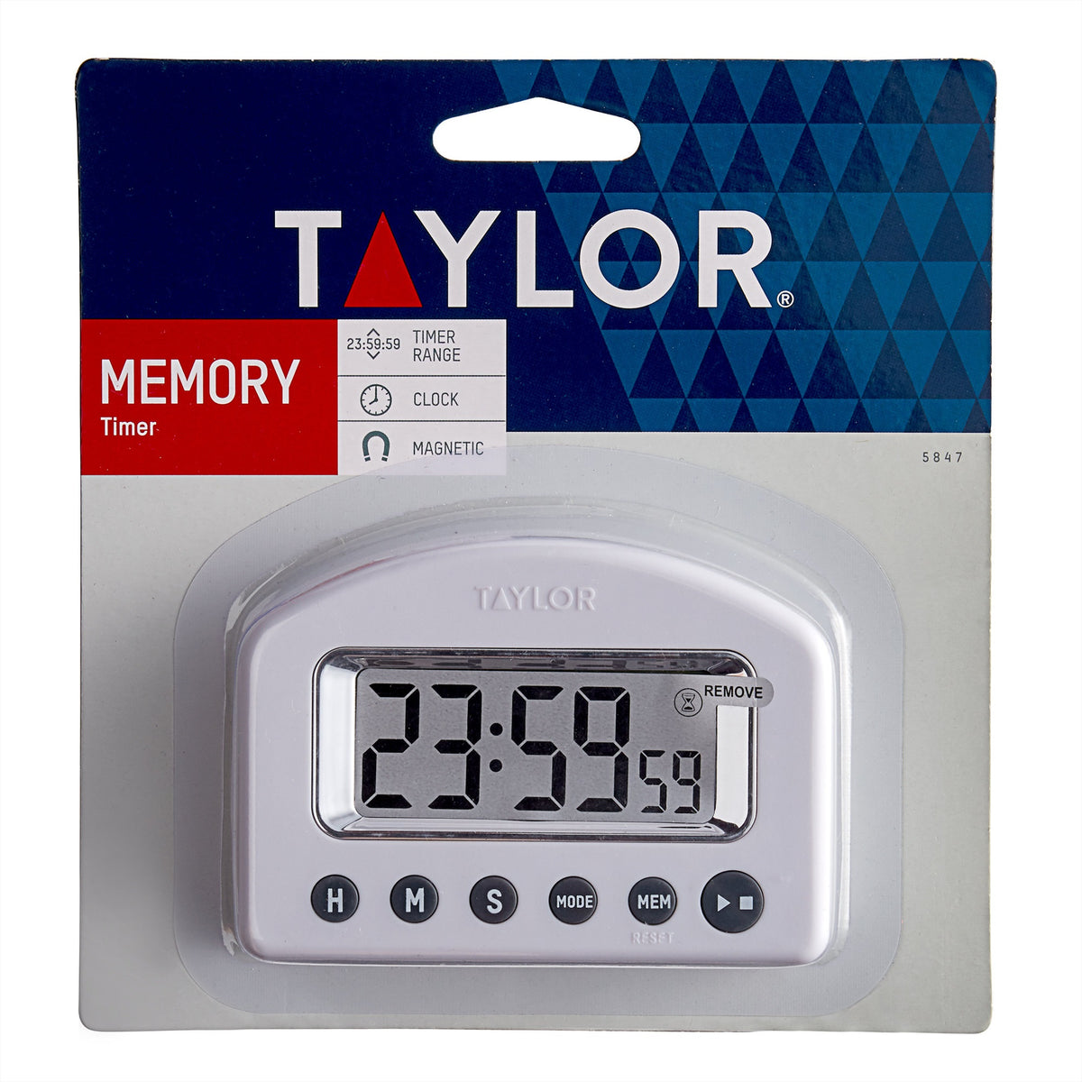 Taylor 5847-21 Digital Chrome Timer with Memory And Clock