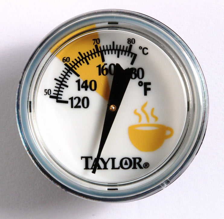 Taylor 5997E Analog Frothing Thermometer, White, Stainless Steel