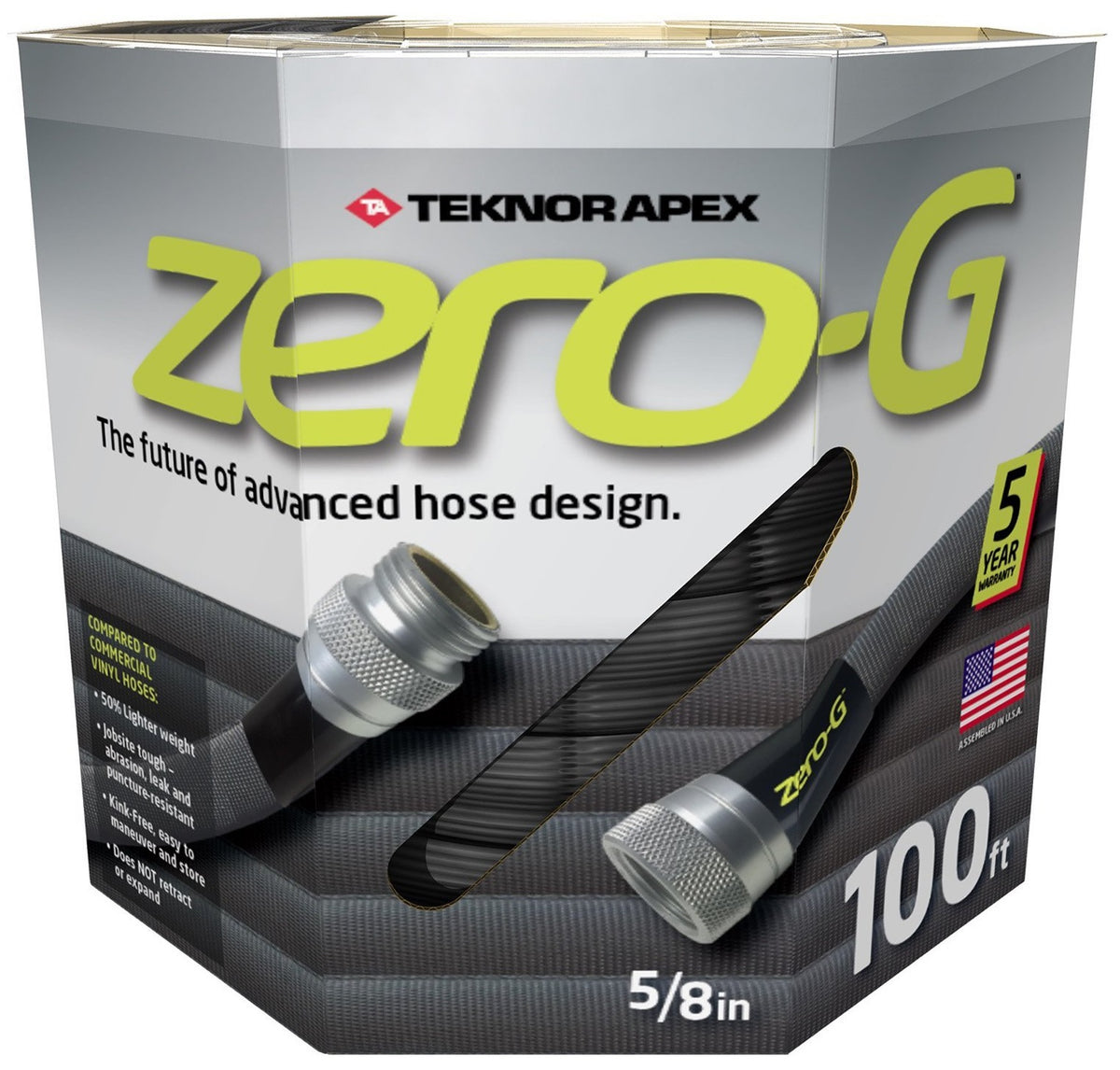 Zero-G 4001-100 Garden Hose, 5/8" x 100', Black
