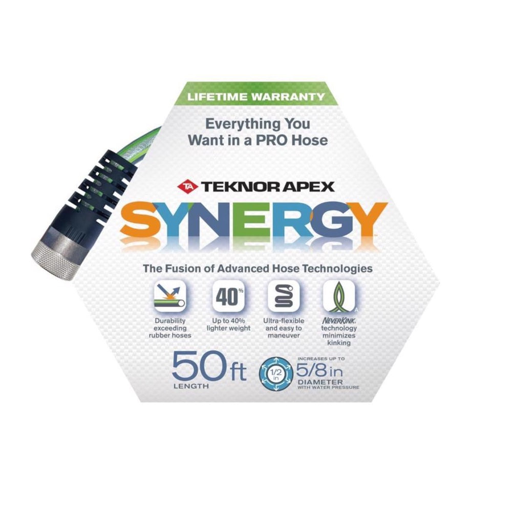 Teknor Apex 5001-50 Synergy Heavy Duty Garden Hose, 5/8 Inch x 50 Feet