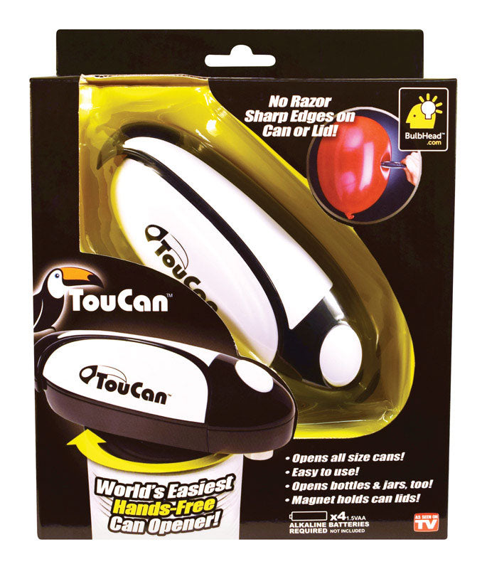 Telebrands 9401-12 Toucan Can Opener, Plastic, White