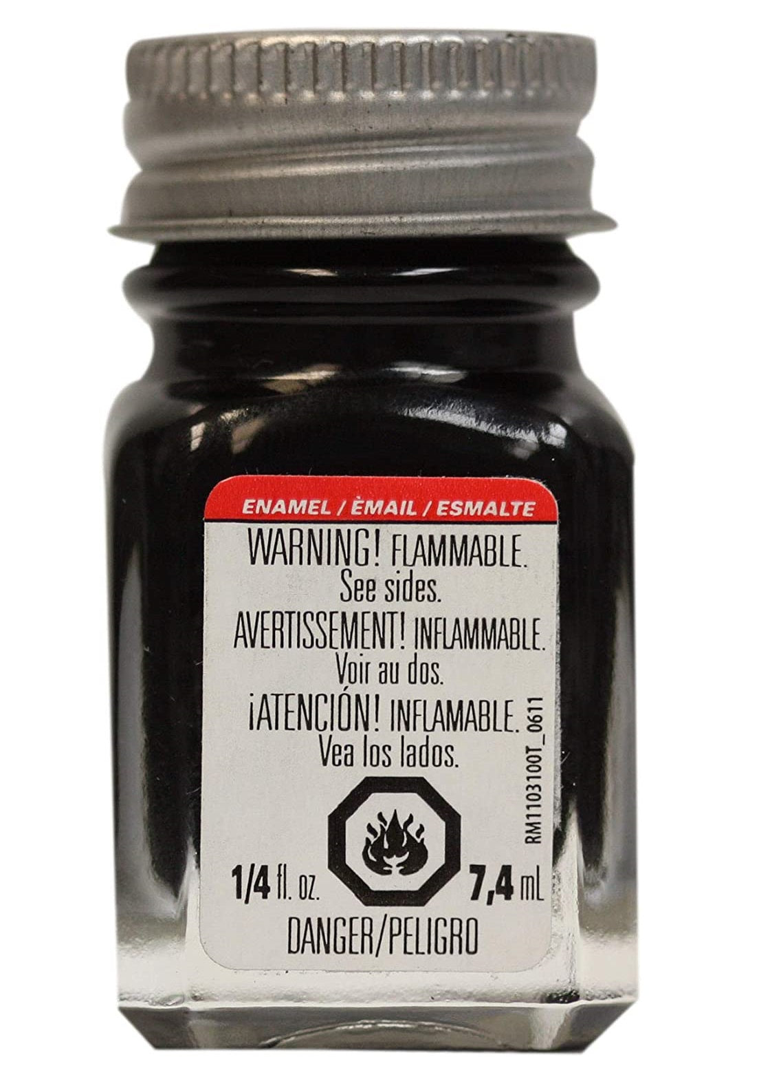 Testors 1147TT Enamel Paint, Gloss Black, 0.25 oz
