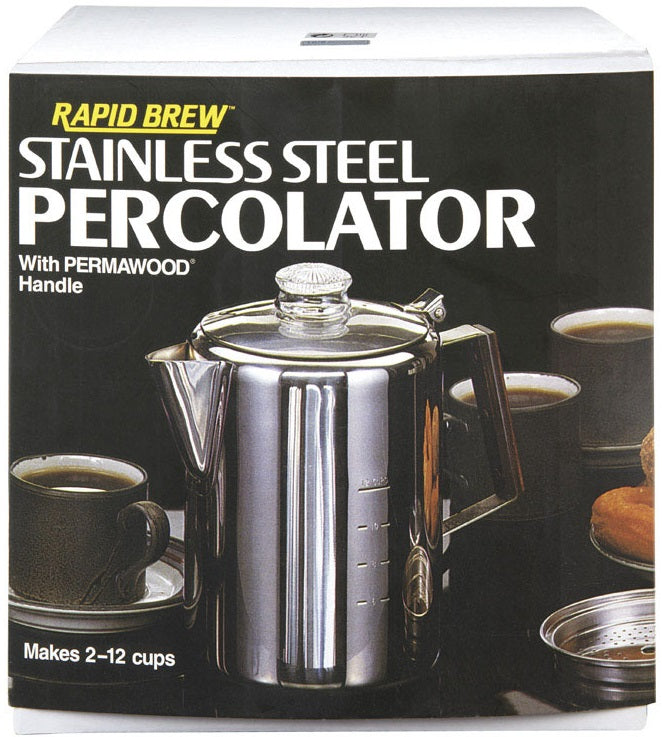 2-12 Cup* Electric Percolator, Stainless Steel, FCP412