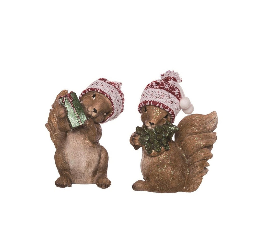 Transpac TC02255 Squirrel Figurine, Multicolored, 7 inches