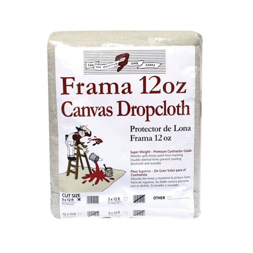 Trimaco 1201 Frama Canvas Dropcloth, 12 Oz, 9' x 12'
