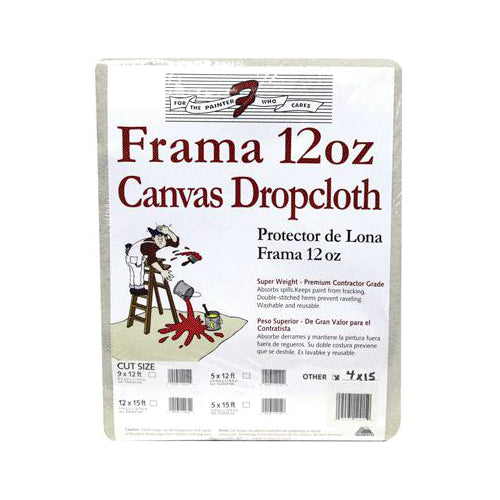 Trimaco 1207 Super Heavyweight Canvas Dropcloth, 12 Oz, 4' x 15'