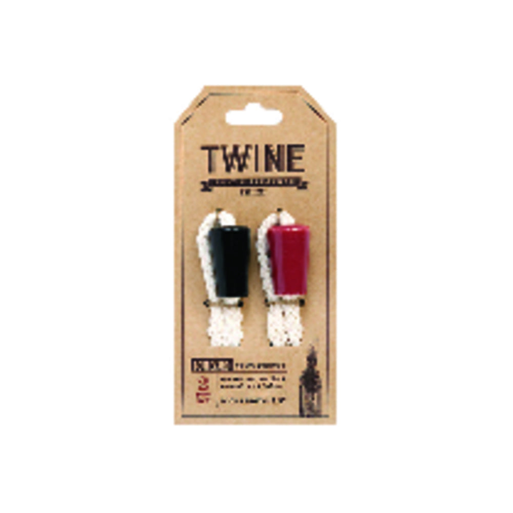 Twine 0338 Boulevard Wine Bottle Candle Wicks, Black/Red, 10", 2 Pack