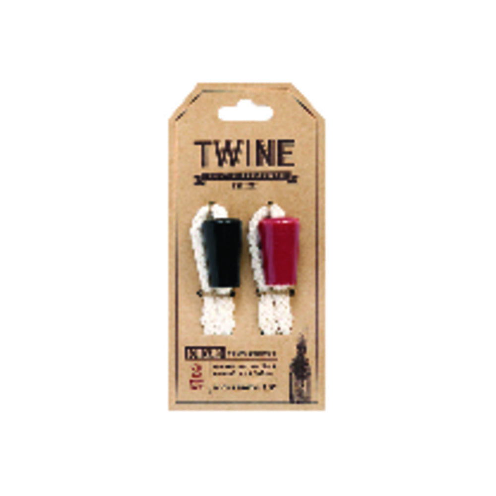 Twine 0338 Boulevard Wine Bottle Candle Wicks, Black/Red, 10", 2 Pack