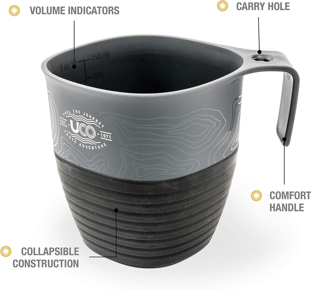 Uco F-C-1PK Camping Mug, 12 Ounce Capacity