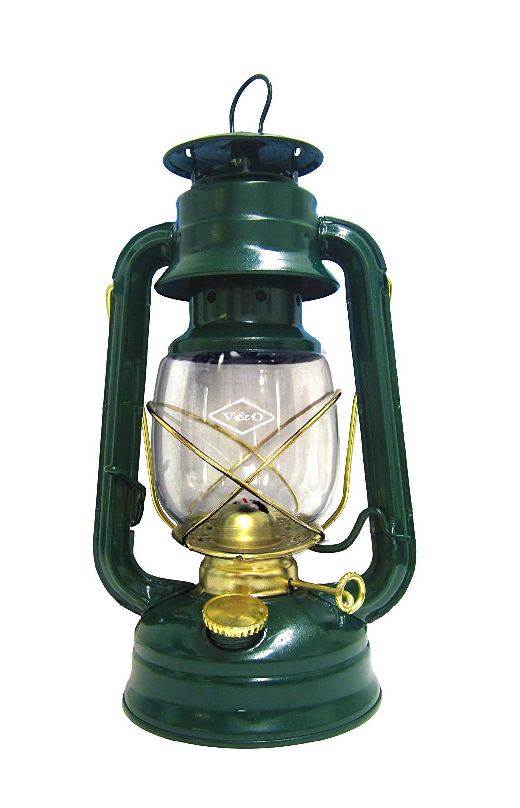 V & O 210-76040 Oil Lantern, 10"H, Brass Trim