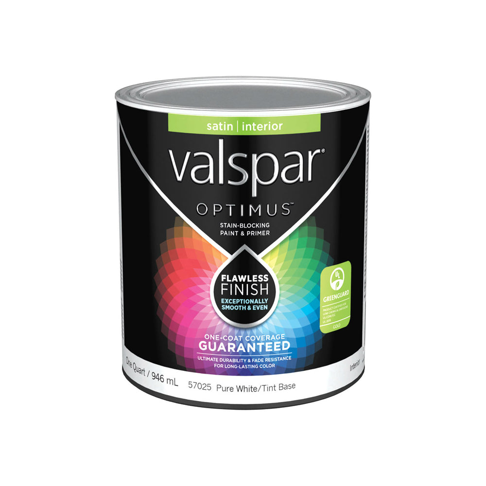 Valspar 157.0057025.005 Optimus Satin Latex Paint, 1 Quart
