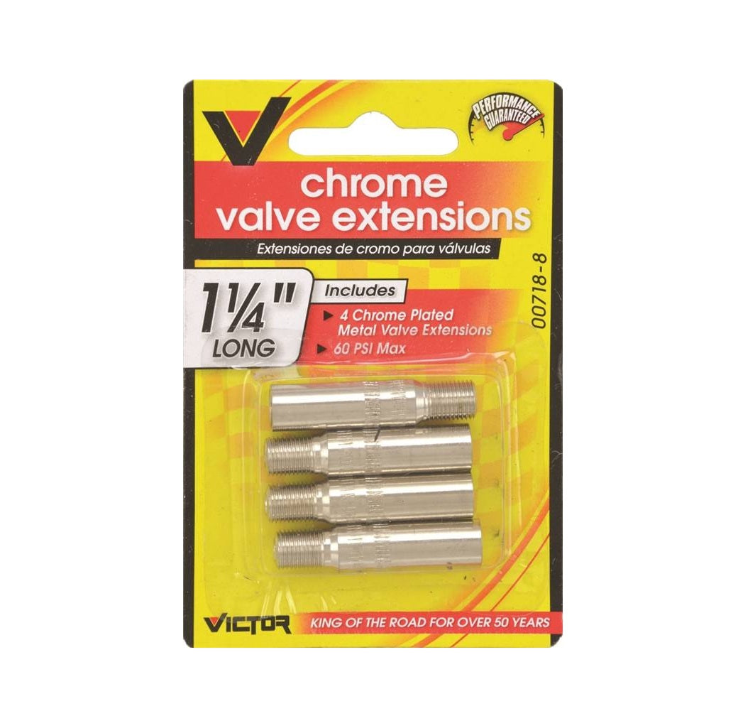 Victor 22-5-00718-8 Tire Valve Extension, Brass, Chrome Plated
