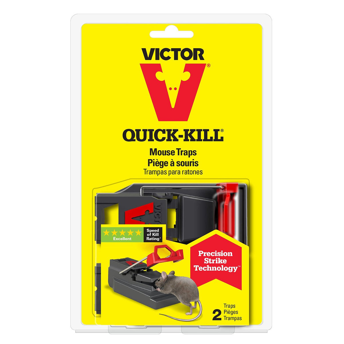 Victor M140S Quick-Kill mouse traps, Per Package of 2