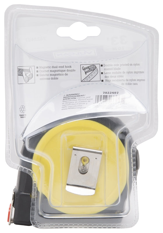 Vulcan 58-10X25-A SAE/Metric Tape Measure, Nylon, 1" W x 33' L