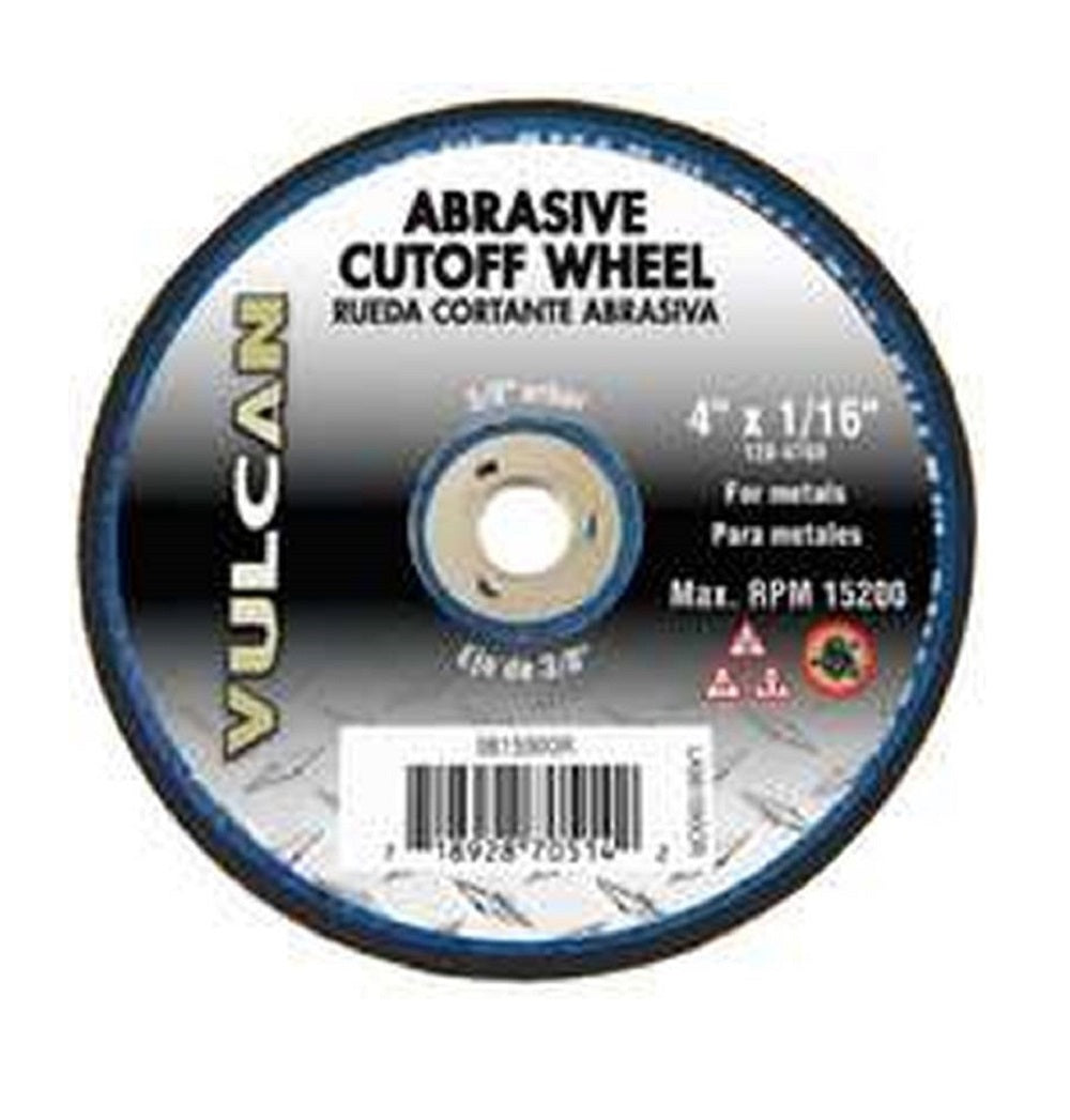 Vulcan 981590OR Cutoff Abrasive Wheel, Aluminum Oxide, 4 In