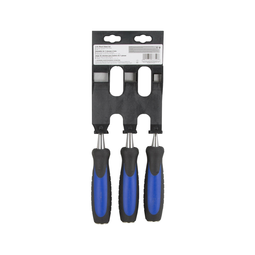 Vulcan JL-CH3PC Wood Chisel Set, Black/Chrome