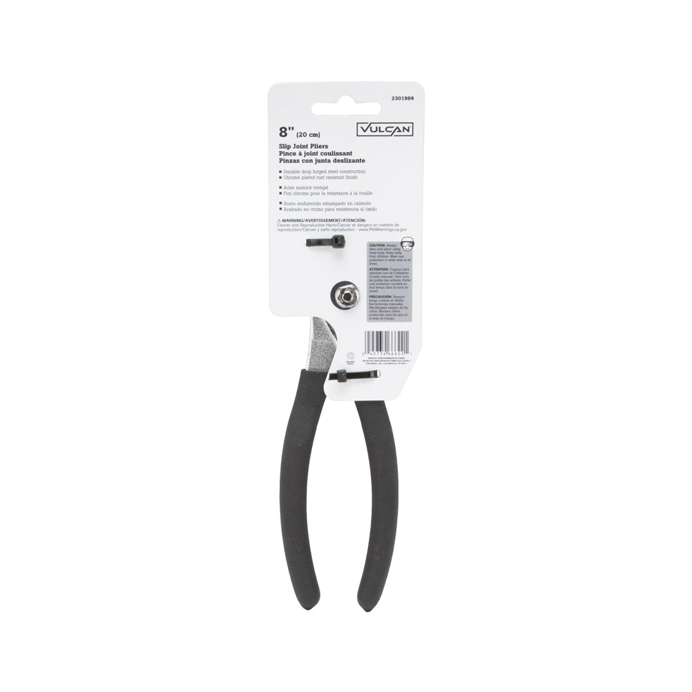 Vulcan JL-NP004 Toolbasix Slip Joint Plier, Chrome Plated, 8" L