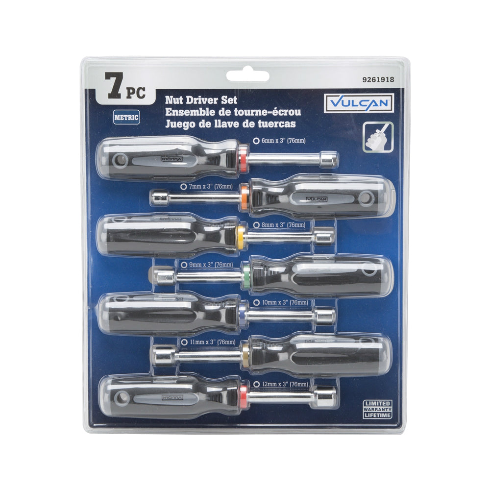 Vulcan SD-SET-4 Nutdriver Set, 7 Piece, Chrome Plated